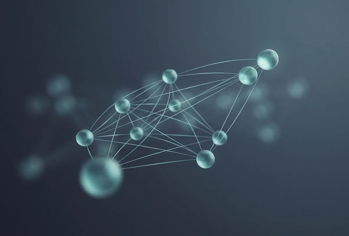 Abstract network of connected nodes
